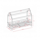 Transformable bed house KCLEO 180x80 cm